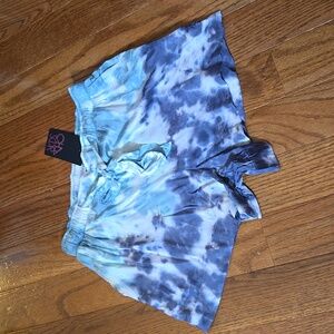 CHASER silky Blue Tie Dye Shorts